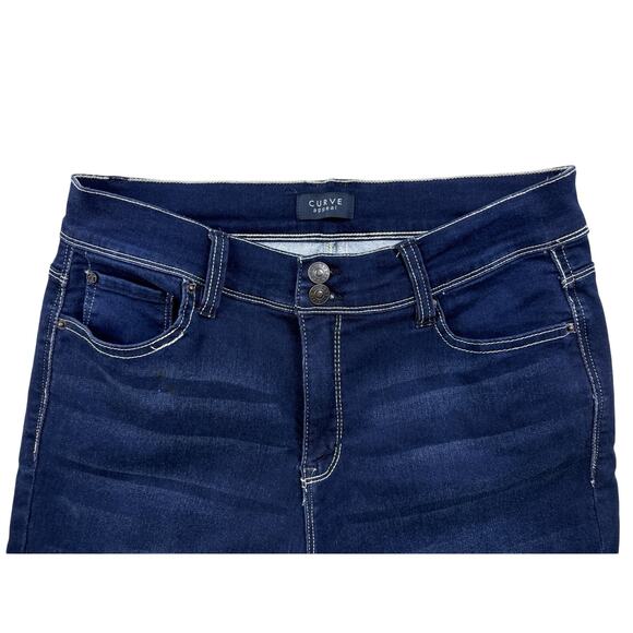 Curve Appeal Jeans Womens 12 High Rise Skinny Crop Comfort Waist Tummy Tucking - Picture 2 of 7